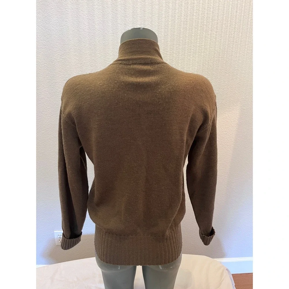 Vintage 1976 US Military 100% Wool Button Mock Neck Sweater Large 42-44